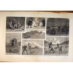  Afghan War Raid Cave Village Old Print 1879