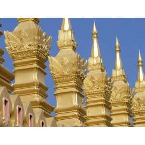  Detail of That Luang Temple, Vientiane, Laos, Indochina 