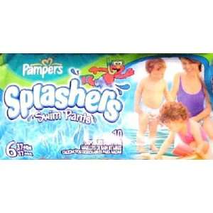 Pampers Splashers Swim Pant Size 6. 37+lbs, Girls/Boys, Sesame Street 