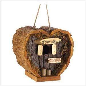  Love Shack Wood Birdhouse Heart Shaped Hanging Wooden 