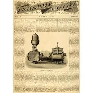  1878 Article Steam Pump Vintage Machine A S Cameron East 23d Street 
