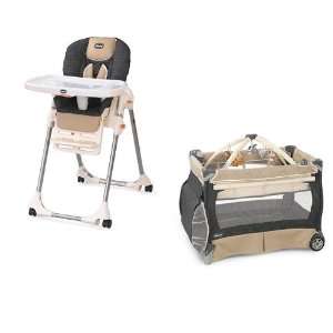 Chicco High Chair & Lullaby Playard in Hazelwood Baby