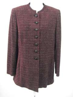 AKRIS Maroon Knit Wool Blazer Jacket Coat Size 8  