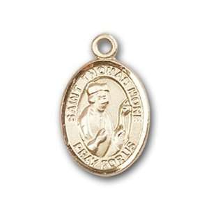 Gold Filled Baby Child or Lapel Badge Medal with St. Thomas More Charm 
