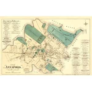  ANNAPOLIS MARYLAND (MD) LANDOWNER MAP 1878