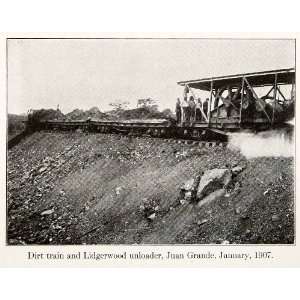  1913 Print Railroad Train Dirt Hillside Lidgerwood 