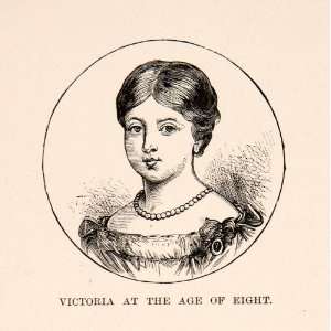  1881 Wood Engraving Art Queen Victoria Child Portrait 