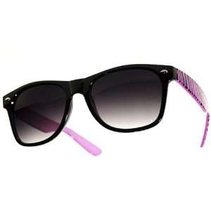 Black & Pink Zebra Two Tone Dark Wayfarer Sunglasses Optical Quality