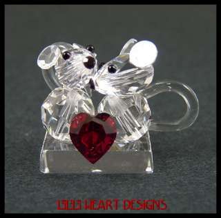 MICE IN LOVE, With HEART Made with SWAROVSKI CRYSTAL RETIRED, LAST ONE 