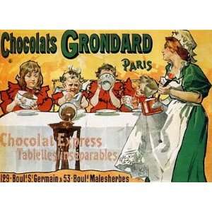    Chocolats Grondard   Artist Anonyme   Poster Size 28 X 20 inches