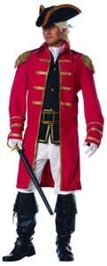  Revolutionary Ship Captain (Red Coat) Adult Halloween Costume 