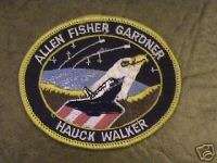 ALLEN FISHER SPACE SHIP EMBROIDERED IRON PATCH,EMBLEM  