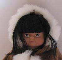 New Plush Native Alaska Eskimo Doll 16 Fur Parka GIRL  