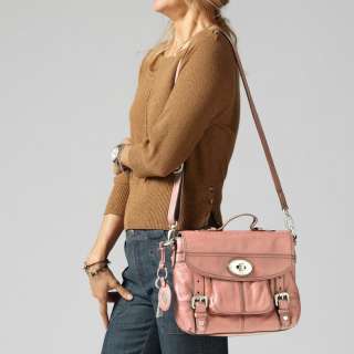   Top Handle Leather Vintage Look Handbag Salmon Workbag Bag  