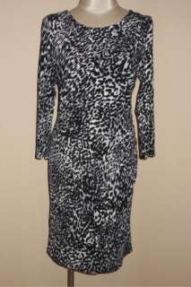 NWT Vince Camuto Leopard Draped Jersey Cocktail Career Dress M  