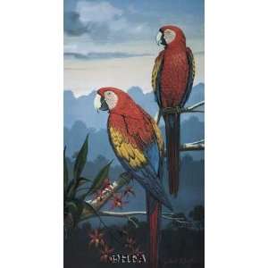  Scarlet Macaw by Jules Scheffer. Size 24.75 X 13.00 Art 