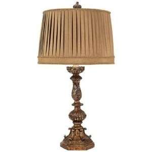  Antique Gold with Coco Pleated Shade Table Lamp