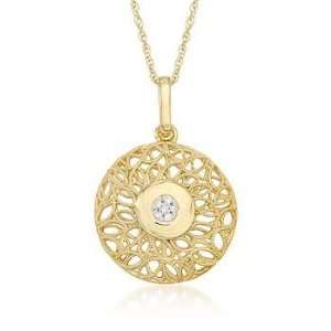  Diamond Medallion Necklace In Vermeil Jewelry