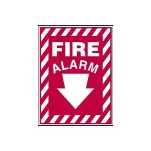 FIRE ALARM (ARROW) 14 x 10 Adhesive Dura Vinyl Sign