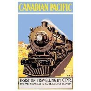  Vintage Art Canadian Pacific   Insist on Traveling by C.P 