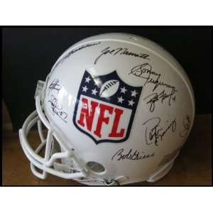  Quarterback Legends Signed NFL Crest Pro Helmet   Sports 