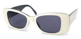Genuine VINTAGE 80s 90s Big CAT EYE Sunglasses **CRAWFORD white 