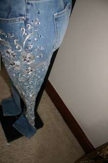 Victorias secret crystal KISS jeans pants denim stretch 16  