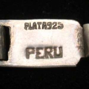 Sterling Silver & Enamel Link Necklace Vintage Vicky Peru  
