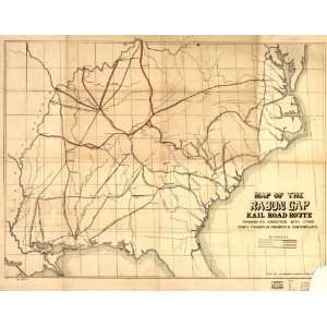    1850s railroad Map of Rabun Gap Rail Road route
