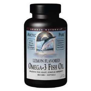   Lemon Flavored Omega 3 Fish Oil 800 mg 30 Softgels   Source Naturals
