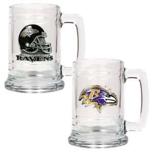  Baltimore Ravens Set of 2 Beer Mugs