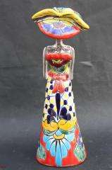 MEXICAN HANDPAINTED TALAVERA SKELETON CATRINA FIGURE DAY OF THE DEAD 