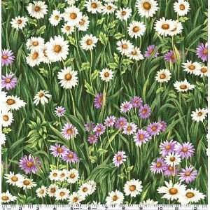  45 Wide Flower of the Month April 07 Daisy Green Fabric 