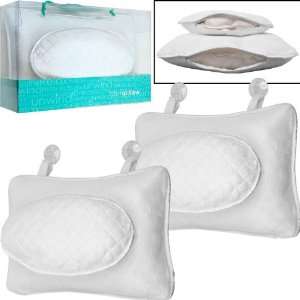   Quality Set of 2 Micro Terry Bath Pillows by RemedyT 