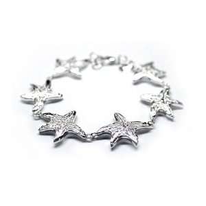    925 Sterling Silver Toned Star of the Ocean Bracelet Jewelry