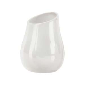  Gedy AZ98 02 White Ceramic Pottery Round Toothbrush Holder 