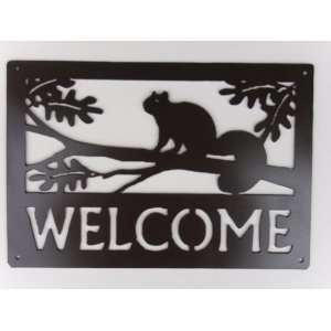    Squirrel Welcome sign, Wildlife, Forest, Metal Art 