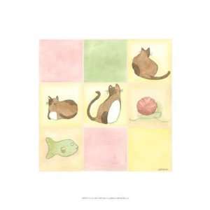  Tic Tac Cats In Pink by June Erica Vess 13x19 Baby