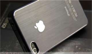 Luxury Brushed Metal Aluminum/Chrome Hard Back Case Cover For iPhone 4 