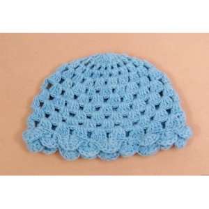     Blue Hat with Sky Blue Lace   Newborn to 2 Years Old   Photo Prop