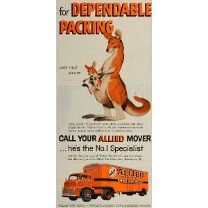  1957 Ad Allied Van Lines Inc Moving Trucks Kangaroo Packing Rental 