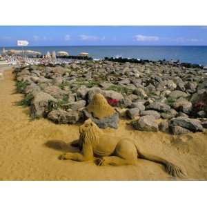 Sand Sculpture and Seafront, Maspalomas, Gran Canaria, Canary Islands 
