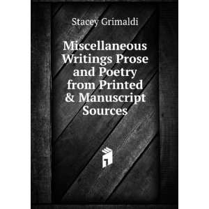   and Poetry from Printed & Manuscript Sources Stacey Grimaldi Books