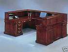   Furniture RECEPTION U SHAPED DESK PRIVACY RISERS Cherry Walnut Veneers