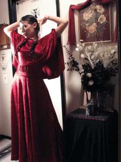Spectacular 1960s Vintage Burgundy Velvet Gown~Holiday Princess 