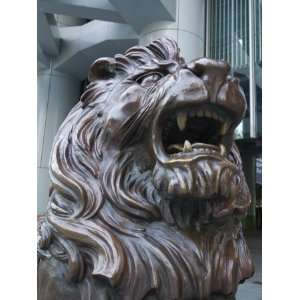 Lion Statue Outside the Hsbc Bank, Rubbing its Paws Is Said to Bring 
