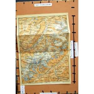   MAP 1902 FRANCE MOUNTAINS ALPS ARGENTIERE MONT BLANC