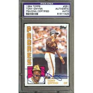  Autographed Tony Gwynn Picture   1984 Topps Card PSA DNA 
