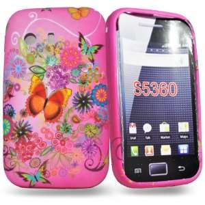 Mobile Palace  Pink butterfly flower silicone case cover 