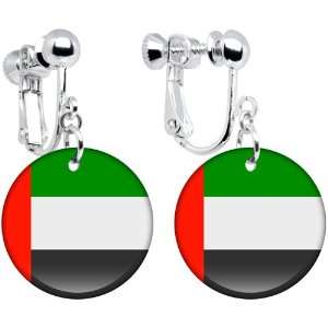  United Arab Emirates Flag Clip on Earrings Jewelry